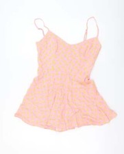 Zara Womens Pink Viscose Blend Playsuit One-Piece Size XS Zip