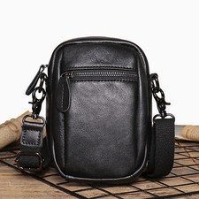 Men's Small Leather Crossbody Bag Phone Shoulder Pouch Travel Messenger Bag