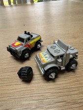 1982 Stunt Riders LJN Toys 2 x Pull Back Trucks with Stunt wheel