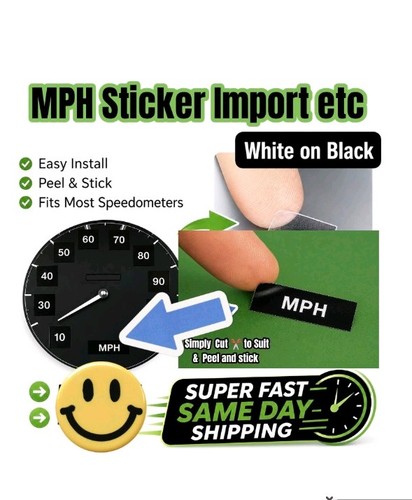 White black mph sticker - 5x,
