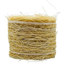 ARTISANAL, Round straw bale with white twine - Diameter: 4.8cm x Width: 3.6cm...