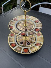 Royal Crown Derby 1128 Old Imari Two Tier Cake Stand First Quality.