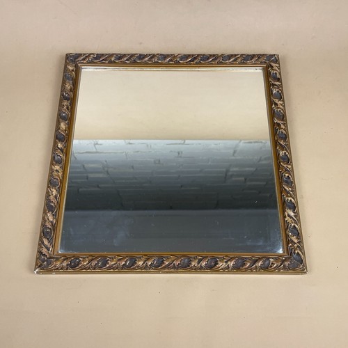 Gold ornate square mirror - gold,