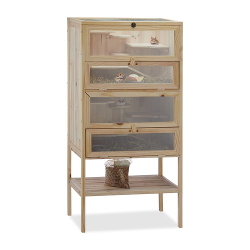 Wooden hamster cage - , natural