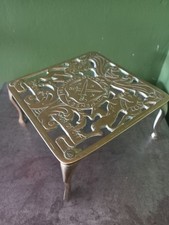 Vintage Kings Arms Brass Trivet. Dieu Et Mon Droit.