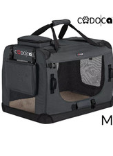 Pet Carrier CADOCA Fabric Dog Cat Transport Cage Folding Puppy Crate M