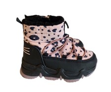 Girls Pink Animal Print Fur