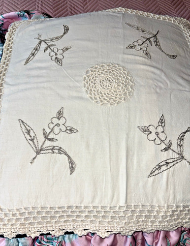 Vintage ivory cotton hand - vintage,