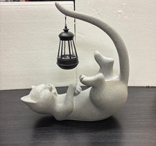 Large Giggling Resin Cat