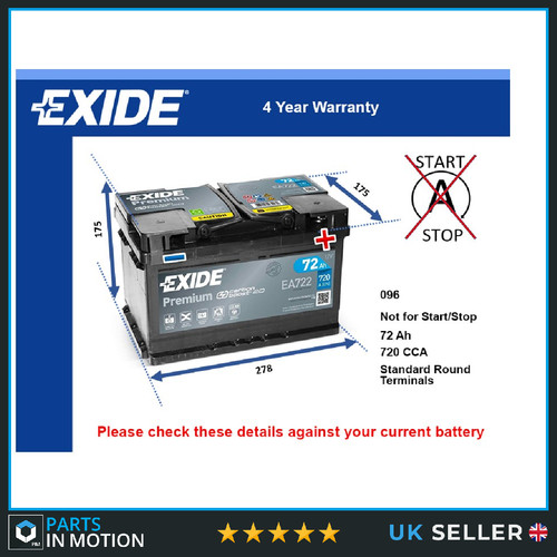 Battery fits jaguar type - jaguar, x