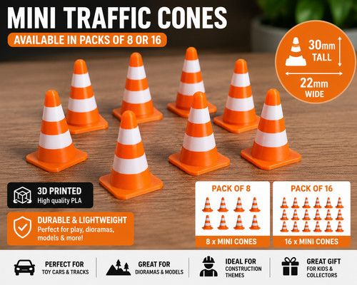 Mini traffic cones 3d - traffic, –