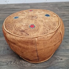 Vintage Leather Pouffe