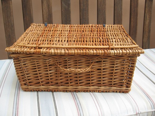 Vintage wicker basket with - vintage,