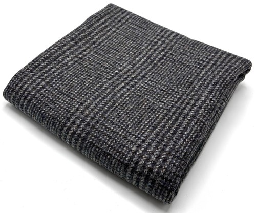 Green grey check wool - check,