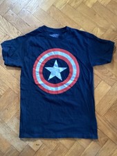 Marvel Comics Captain America Shield  T-Shirt Small Blue
