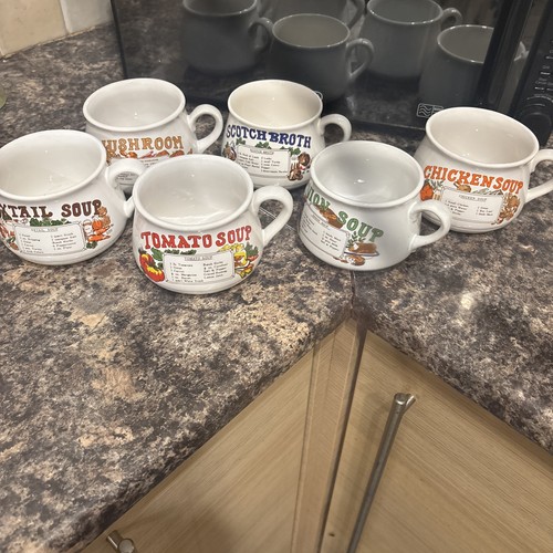 Vintage 1970s recipe soup mugs - vintage,