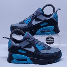 Nike Air Max 90 - UK Size 2.5 - Trainers Black Blue Grey Sneakers Shoes Kids 