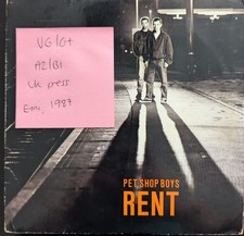 Pet Shop Boys Rent Vinyl Record VG/G+ R6168 1987