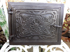 Vintage decorative cast iron fire door clay/bread oven door/pizza smokehouse 1