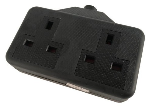 Gang black double trailing - 2-gang,