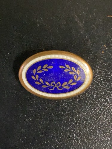 Vintage blue guilloche enamel - guilloche,