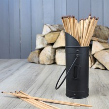 Mansion Fireside Steel Matchstick Holder with Striking Pad