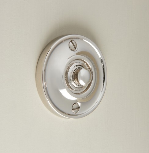 Round bell push - round, polished