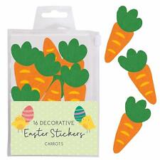 Easter Decorations, Bonnet Making Arts and Crafts - 16 Pack Felt Carrot Stickers