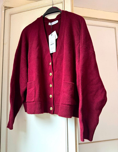 Zara burgundy wool knit neck - zara,