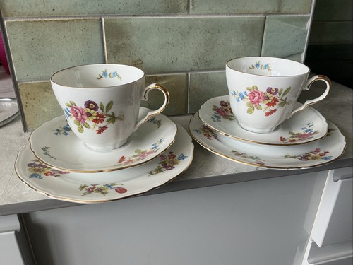 Pair vintage bone china - bone,