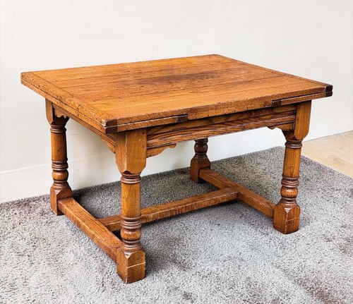 Oak draw leaf dining table - oak,