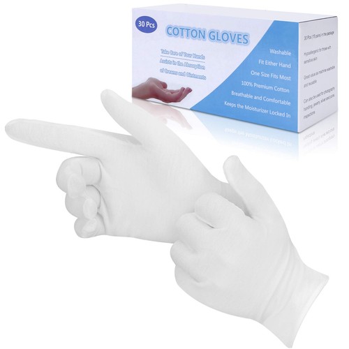 Pcs white cotton gloves - white, for