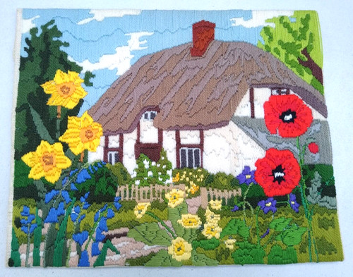 Vintage cottage tapestry - cottage,