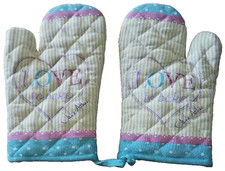 Jane Asher LOVE to Bake Oven Gloves Mitts Kitchen Baking Cooking Christmas Gift?