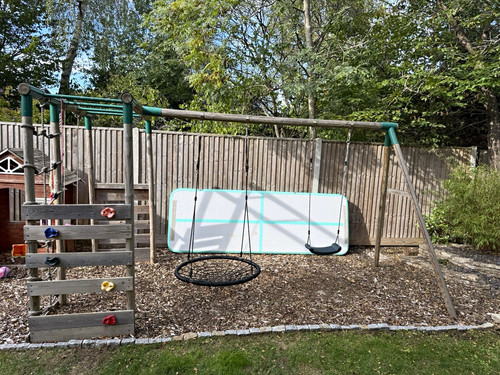 Wooden outdoor kids swing - wooden,