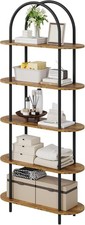 5 Tier Arched Bookcase Open