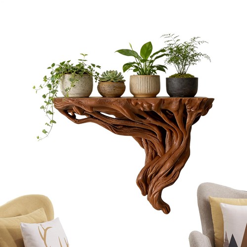 Wood carved display rack - wood, tree