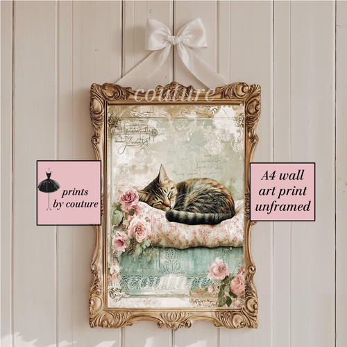 Wall art cat lover shabby - art,,