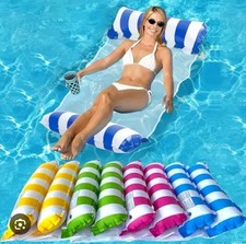 2 Pack Inflatable Pool Floats Water Hammock Pool Lounger Chairs for Beach Pool