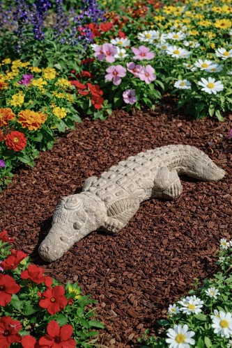 Stone garden alligator - garden,