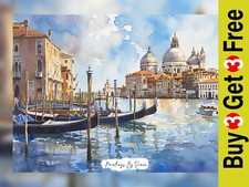 Venice Watercolor Cityscape