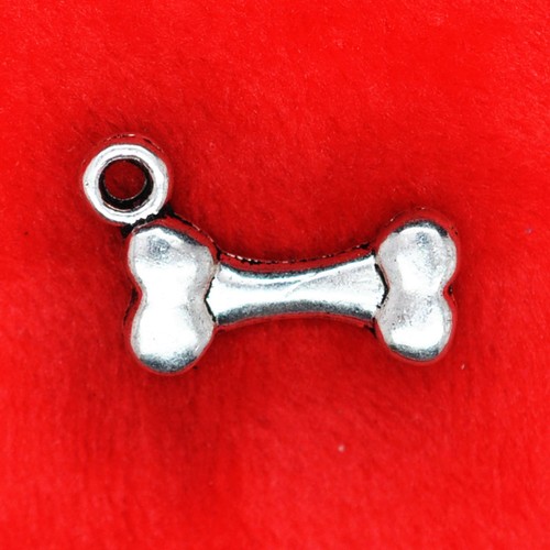 Tibetan silver dog bone - x,