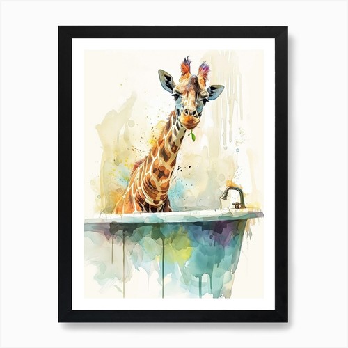 Giraffe the bath - giraffe, in
