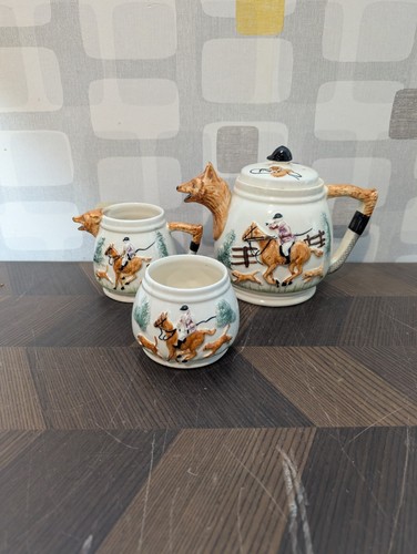 Vintage fox hounds tea set - vintage, &