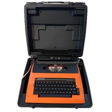 Silver Reed Electric 2000 Electronic Typewriter Orange Retro with Hard Case