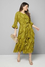 Wallis Olive Maxi Dress Womens