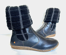 Ladies The ART Company Black Leather Ankle Boots Size UK 6.5 (eur 40) Exc Cond