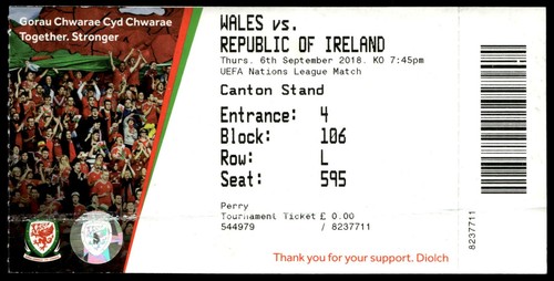 Ticket 2018 wales vs - ticket,