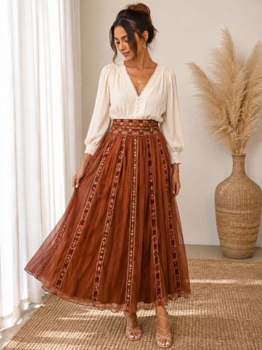 Monsoon angie rust embroidered - angie,