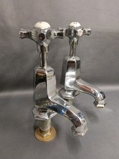  ART DECO BASIN TAPS, CHROME BATHROOM TAPS RECLAIMED & FULLY REFURBISHED TAPS
